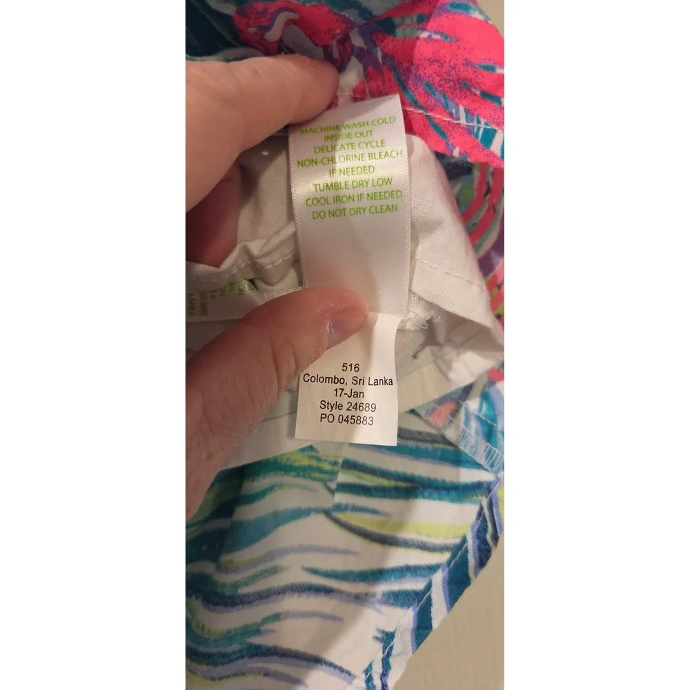 Lilly Pulitzer Sam Skort Girls 12 XL Tropical Bird Print Cotton Skirt Shorts